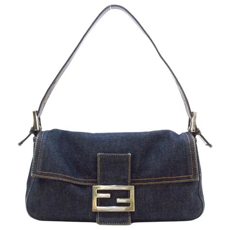 fendi mama baguette nylon leather tradesy|fendi baguette denim.